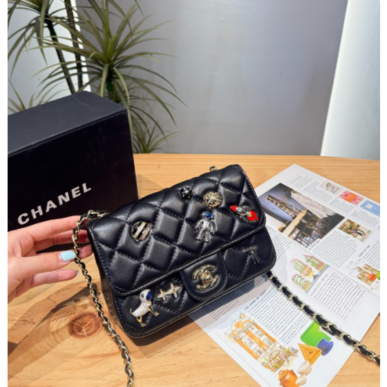 Chanel badge mini chain bag